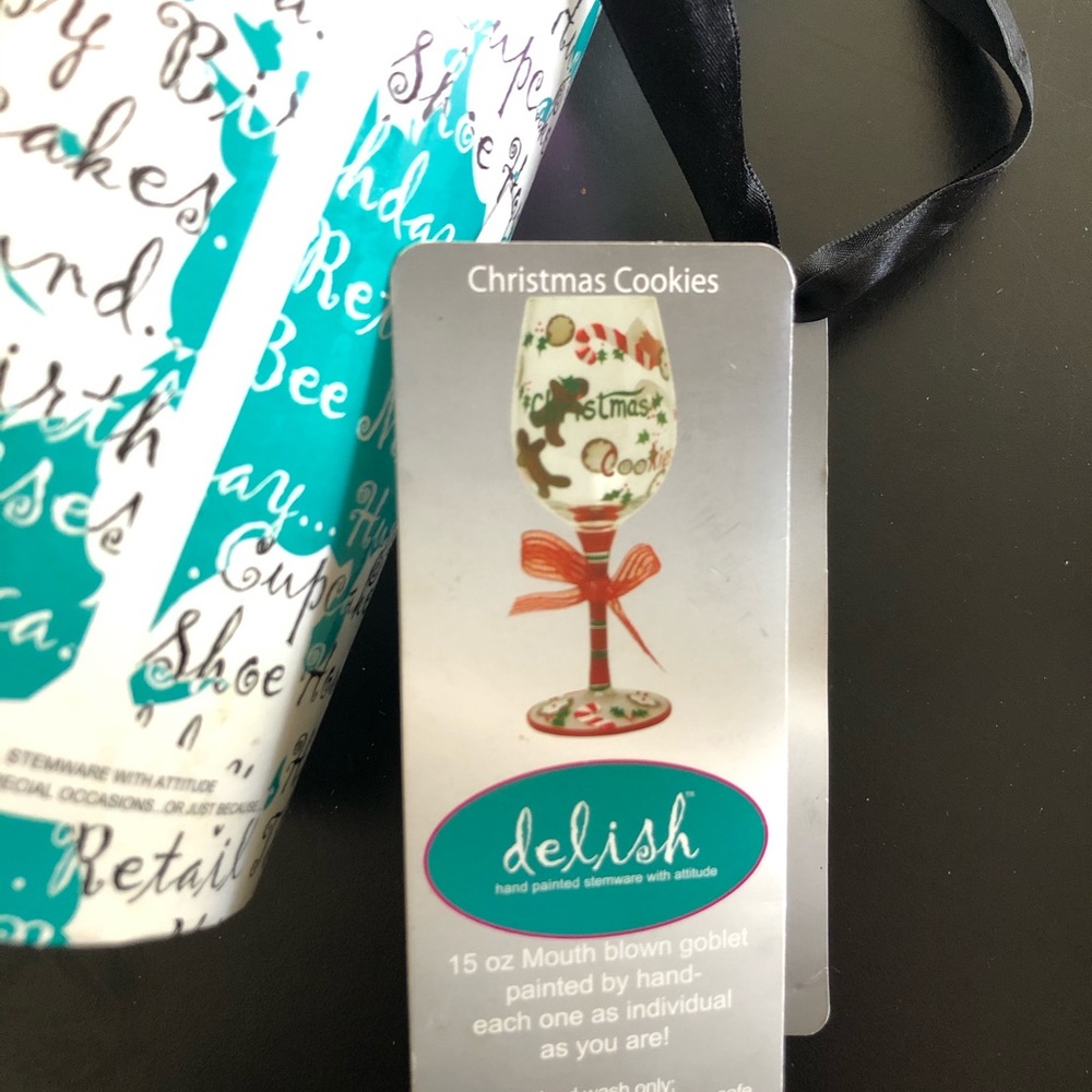 Delish Happy Birthday Hand Painted Wine Glass - Picture 5 of 12